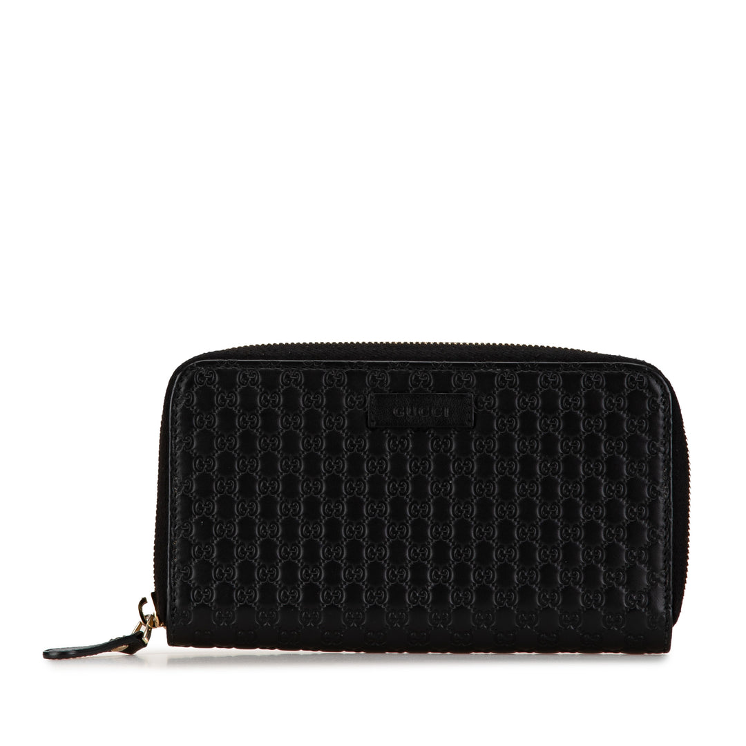 Gucci Microguccissima Zip Around Wallet Black - GABY PARIS