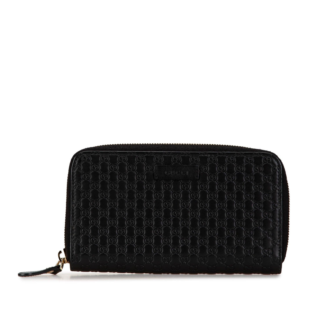 Microguccissima Zip Around Wallet Black - Gaby Paris