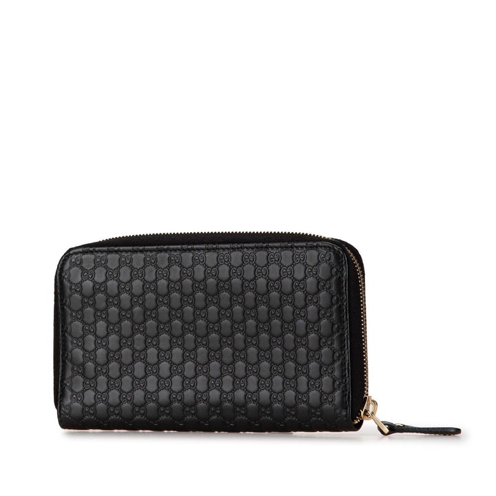 Microguccissima Zip Around Wallet Black - Gaby Paris