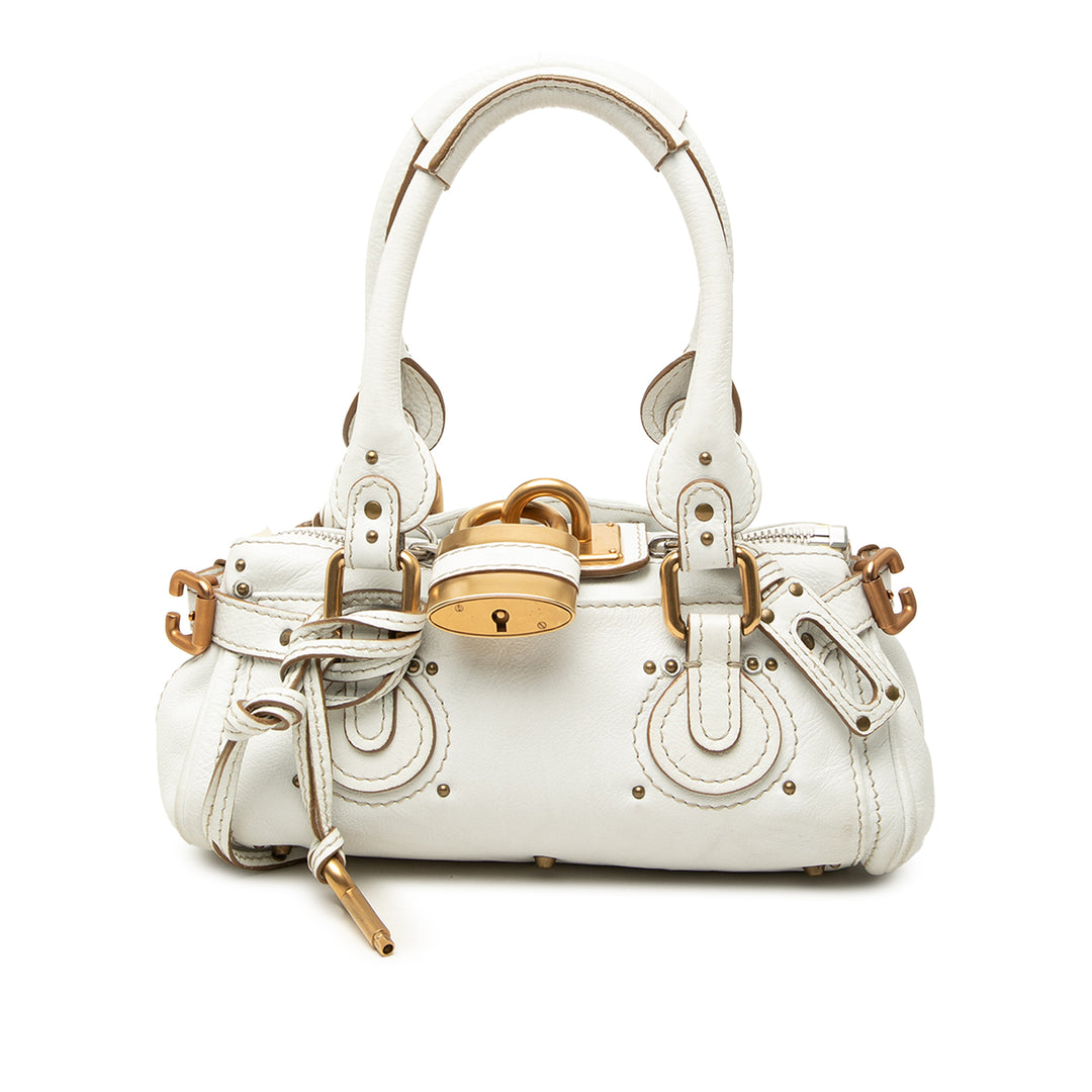 Chloé Sac à main Paddington Mini Blanc – vue principale – GABY PARIS