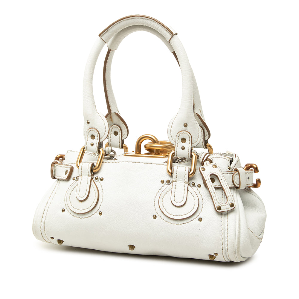 Chloé Sac à main Paddington Mini Blanc – vue 2 – GABY PARIS
