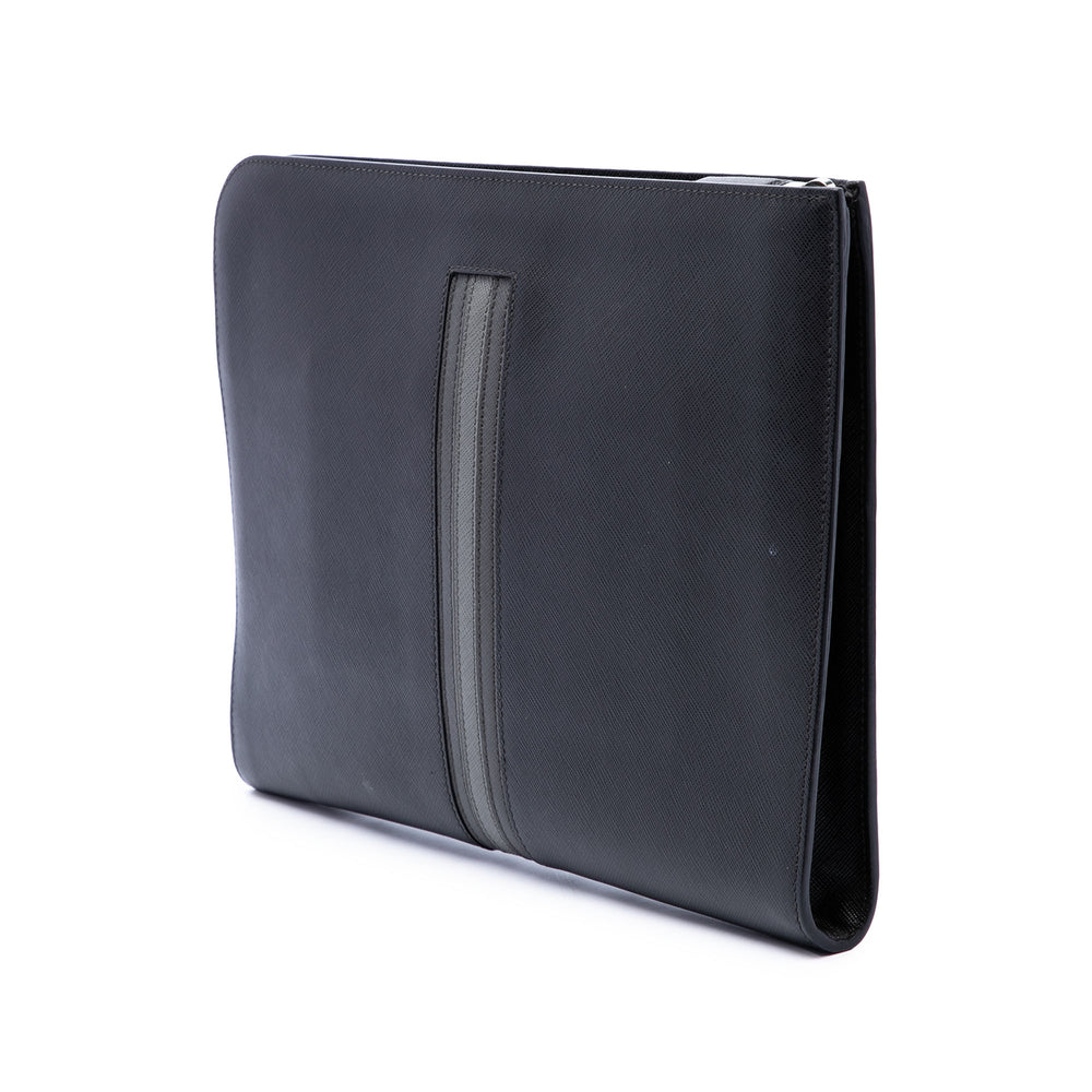 Prada Porte-documents Zippé Portfolio Saffiano Noir – vue 2 – GABY PARIS