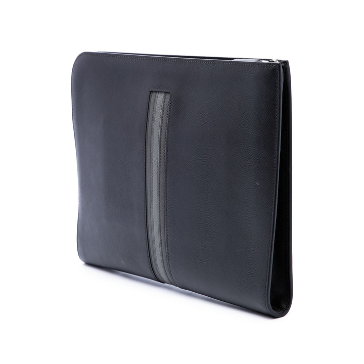 Prada Porte-documents Zippé Portfolio Saffiano Noir – vue 2 – GABY PARIS