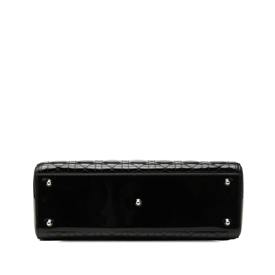 Dior Large Cuir verni Cannage Lady Dior