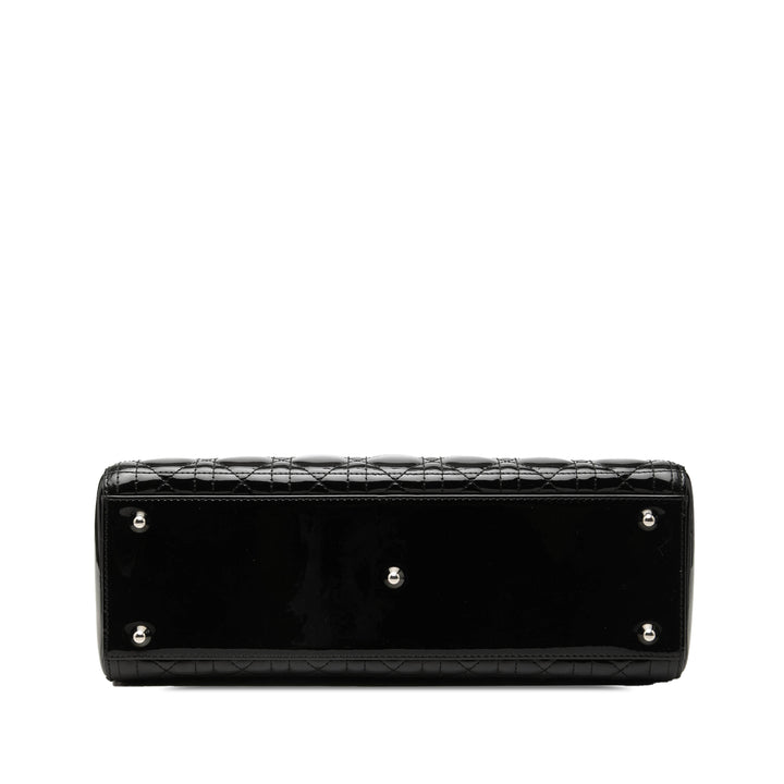 Dior Large Cuir verni Cannage Lady Dior