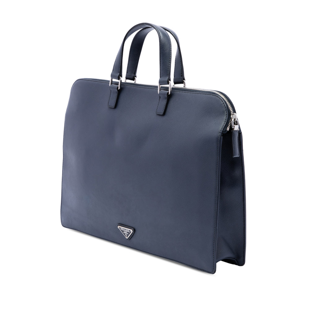 Prada Porte-documents Business Saffiano Bleu – vue 2 – GABY PARIS