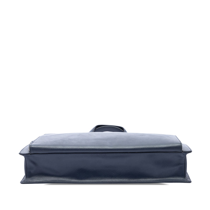 Prada Porte-documents Business Saffiano Bleu – vue 3 – GABY PARIS