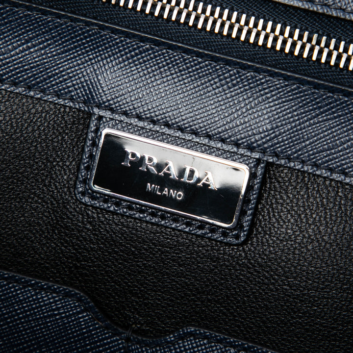 Prada Porte-documents Business Saffiano Bleu – vue 5 – GABY PARIS
