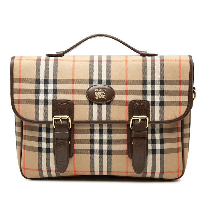 Burberry Porte-documents Haymarket Check Business Beige – vue principale – GABY PARIS
