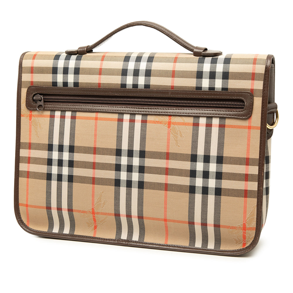 Burberry Porte-documents Haymarket Check Business Beige – vue 2 – GABY PARIS