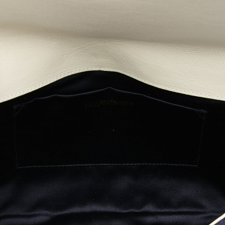 Saint Laurent Pochette Fringe Lin Belle De Jour Monogram Grand Bleu – vue 4 – GABY PARIS