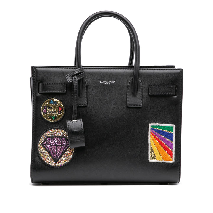 Saint Laurent Baby Cuir Patch Embellished Sac De Jour Sac cartable