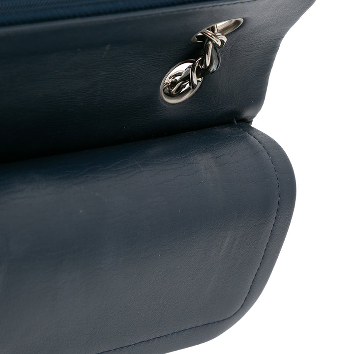 Medium Classic Patent Double Flap Blue - Gaby Paris