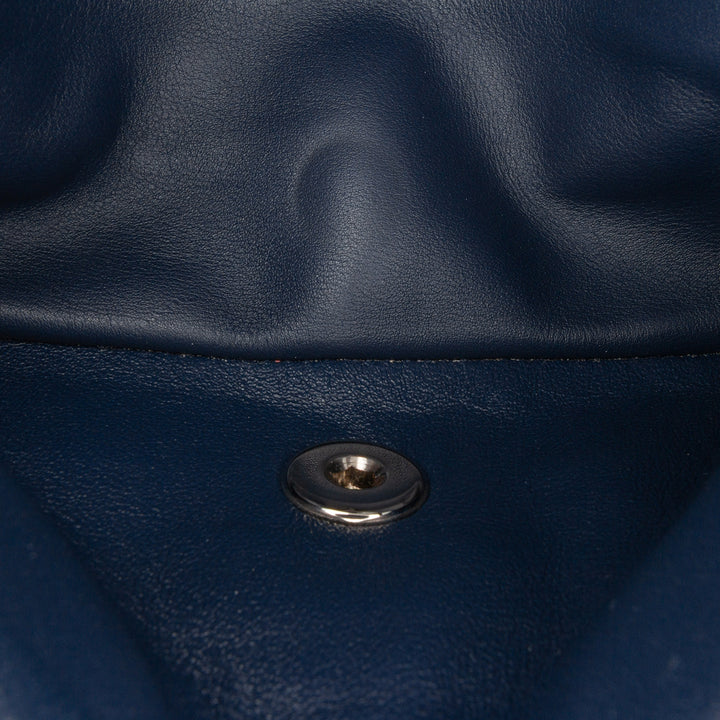 Medium Classic Patent Double Flap Blue - Gaby Paris