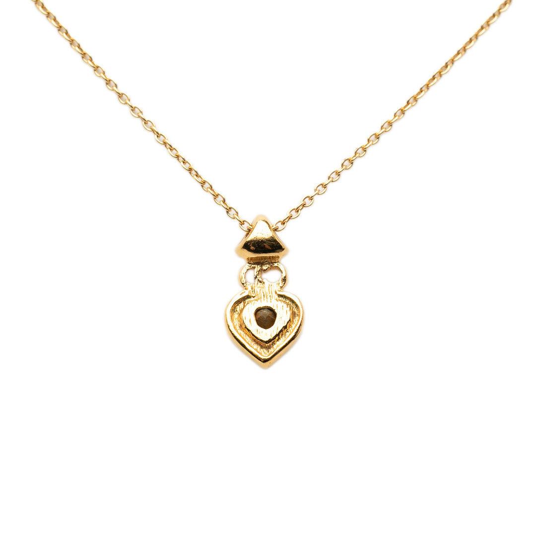 Dior plaqué Rhinestone CD Heart Pendant Collier