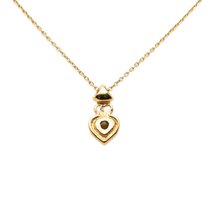Dior plaqué Rhinestone CD Heart Pendant Collier