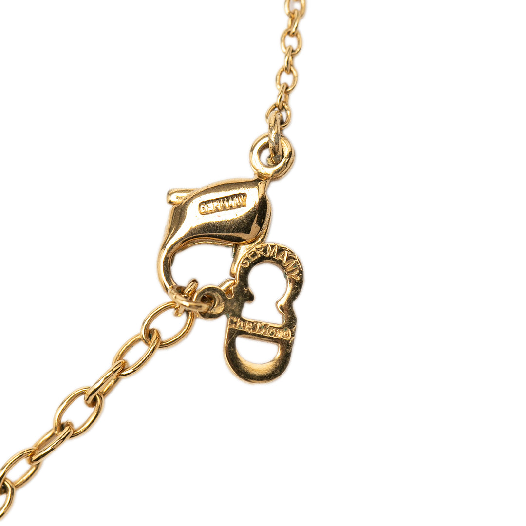 Dior plaqué Rhinestone CD Heart Pendant Collier