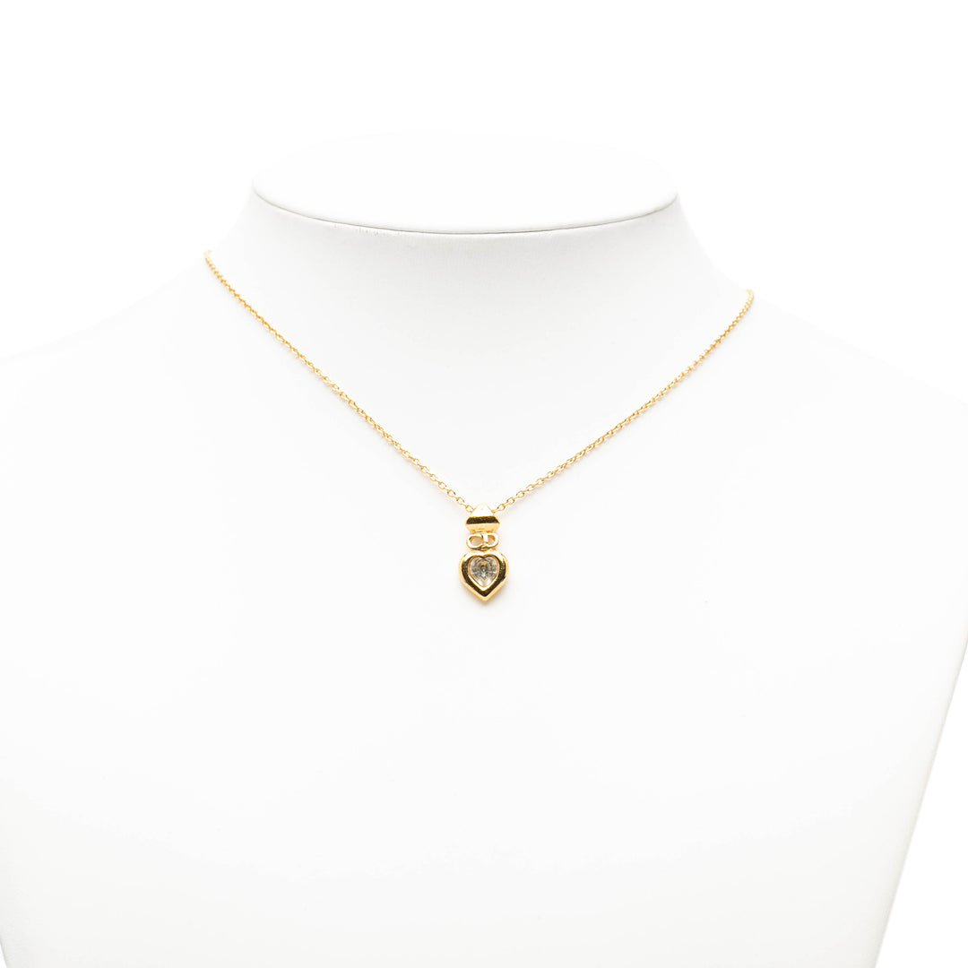 Dior plaqué Rhinestone CD Heart Pendant Collier