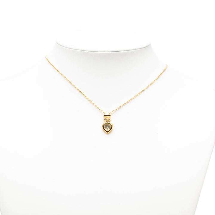 Dior plaqué Rhinestone CD Heart Pendant Collier