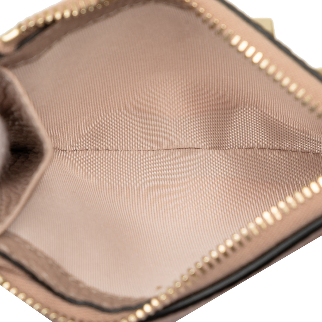 Valentino grainé Rockstud Compact Portefeuille Cuir de veau grainé Marron – vue 4 – GABY PARIS