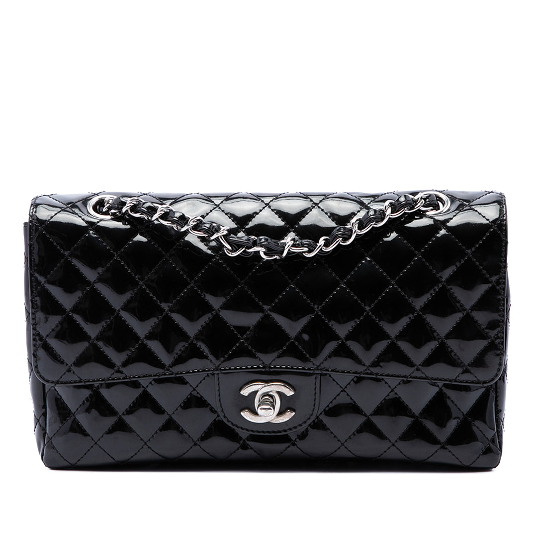 Chanel Matelassé Secret Label à rabat Moyen Noir – vue principale – GABY PARIS