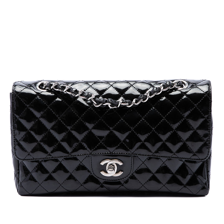 Chanel Matelassé Secret Label à rabat Moyen Noir – vue principale – GABY PARIS