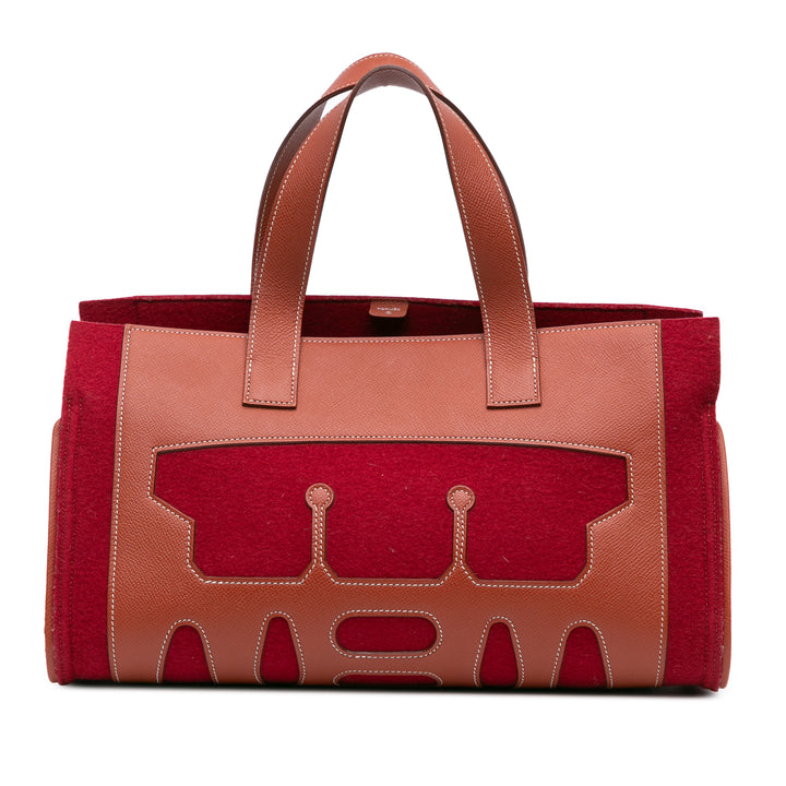 Hermès Epsom and Felt Petit H Decoupe Basse Skeleton Tote PM Brown - gabyparis.fr