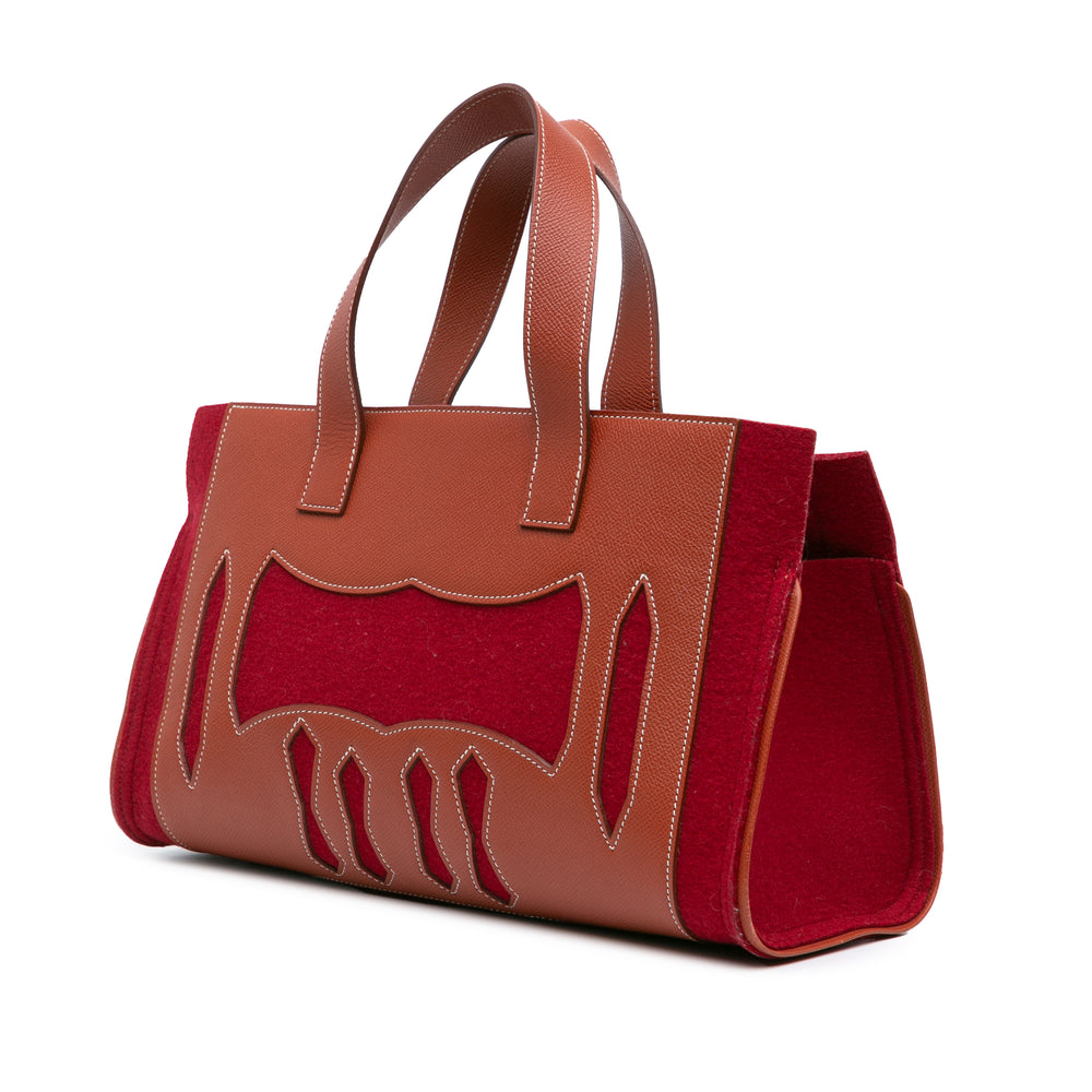 Hermès Epsom and Felt Petit H Decoupe Basse Skeleton Tote PM Brown - gabyparis.fr