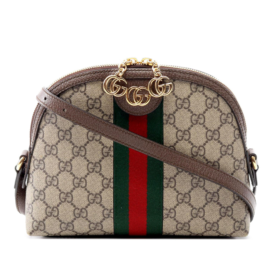 Small GG Supreme Ophidia Dome Crossbody Brown - Gaby Paris
