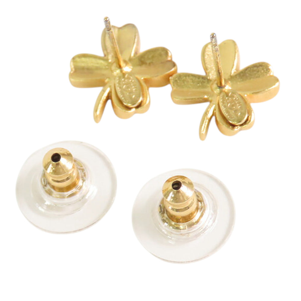 Chanel Doré Plated CC Clover Push Back Boucle d’oreilles Doré – GABY PARIS Authentique