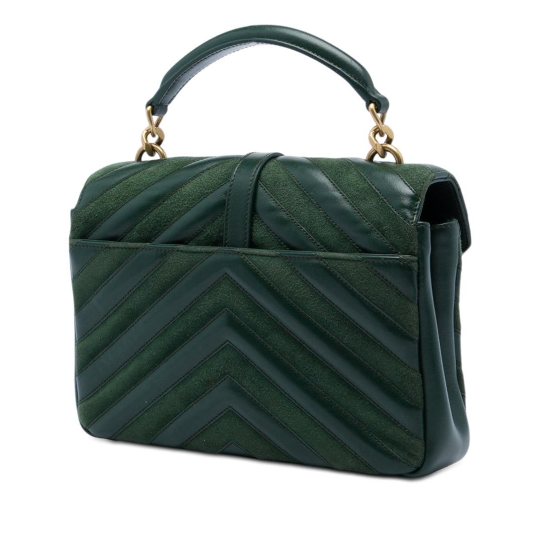 Saint Laurent Chevron et College Sac Moyen Cuir de veau