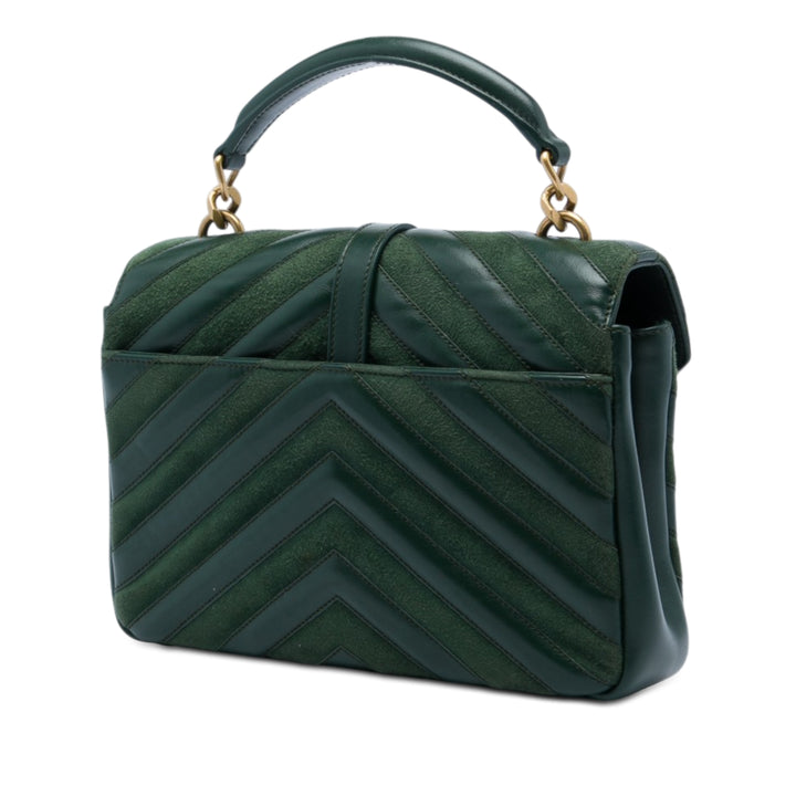 Saint Laurent Chevron et College Sac Moyen Cuir de veau