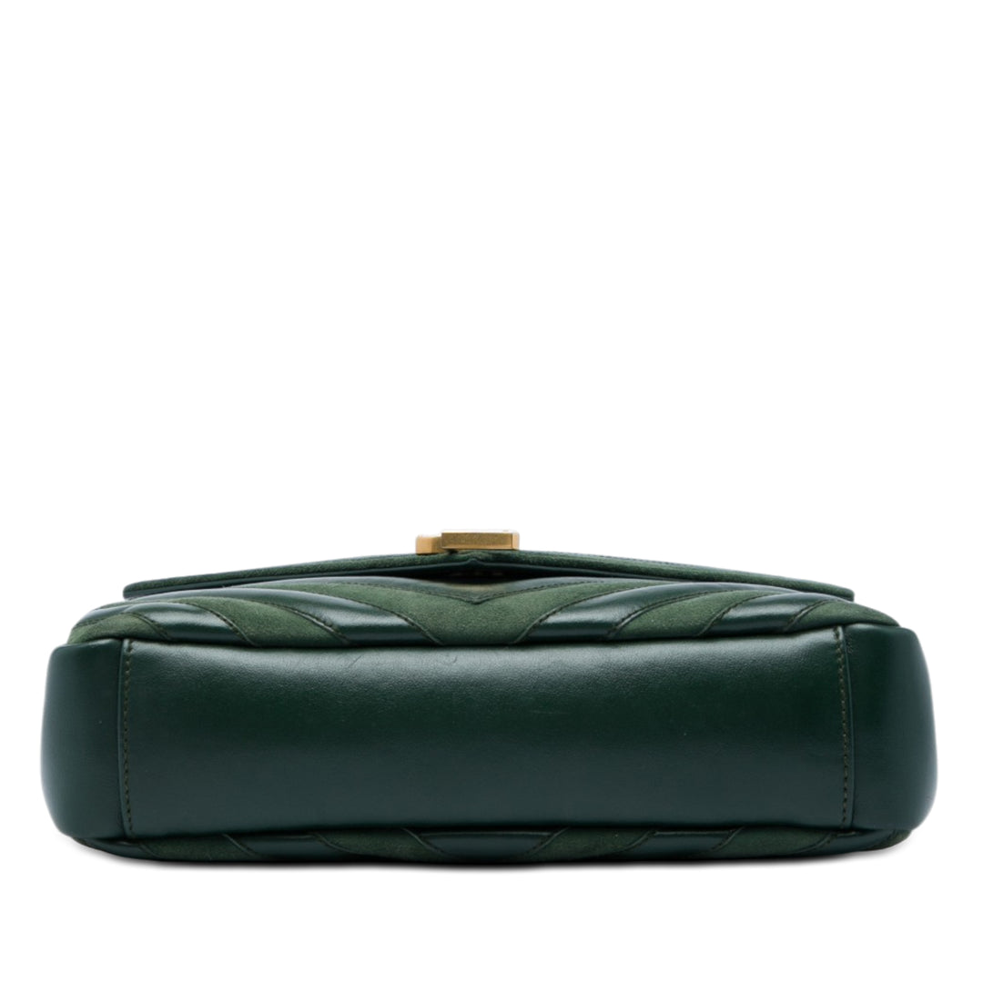 Saint Laurent Chevron et College Sac Moyen Cuir de veau