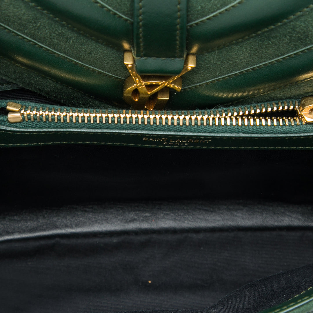 Saint Laurent Chevron et College Sac Moyen Cuir de veau