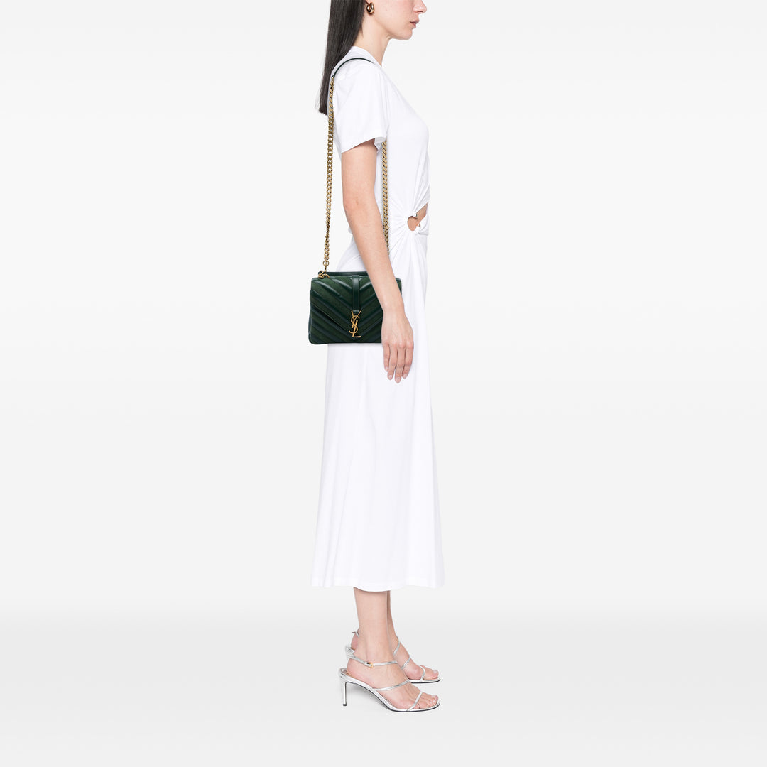 Saint Laurent Chevron et College Sac Moyen Cuir de veau