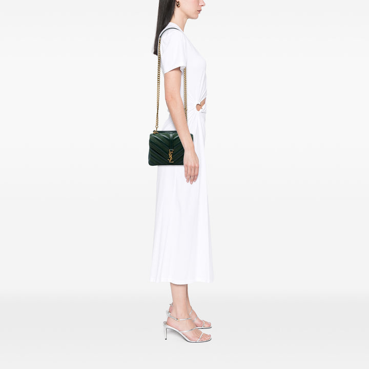 Saint Laurent Chevron et College Sac Moyen Cuir de veau