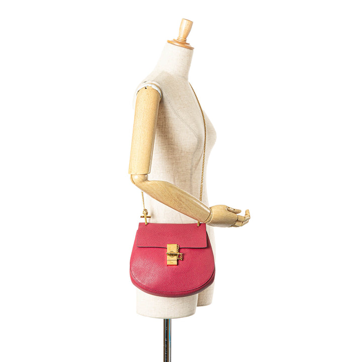Small Leather Drew Crossbody Pink - Gaby Paris
