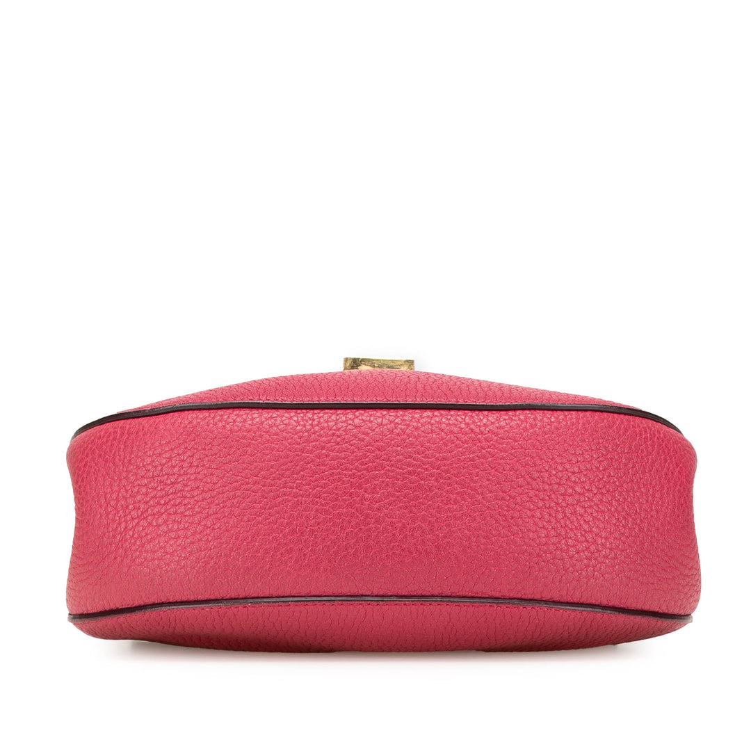Small Leather Drew Crossbody Pink - Gaby Paris