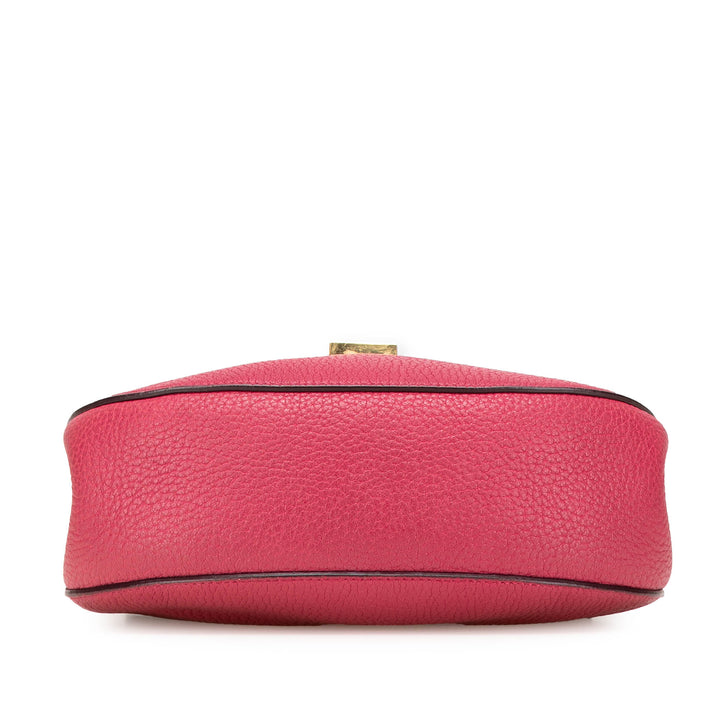 Small Leather Drew Crossbody Pink - Gaby Paris