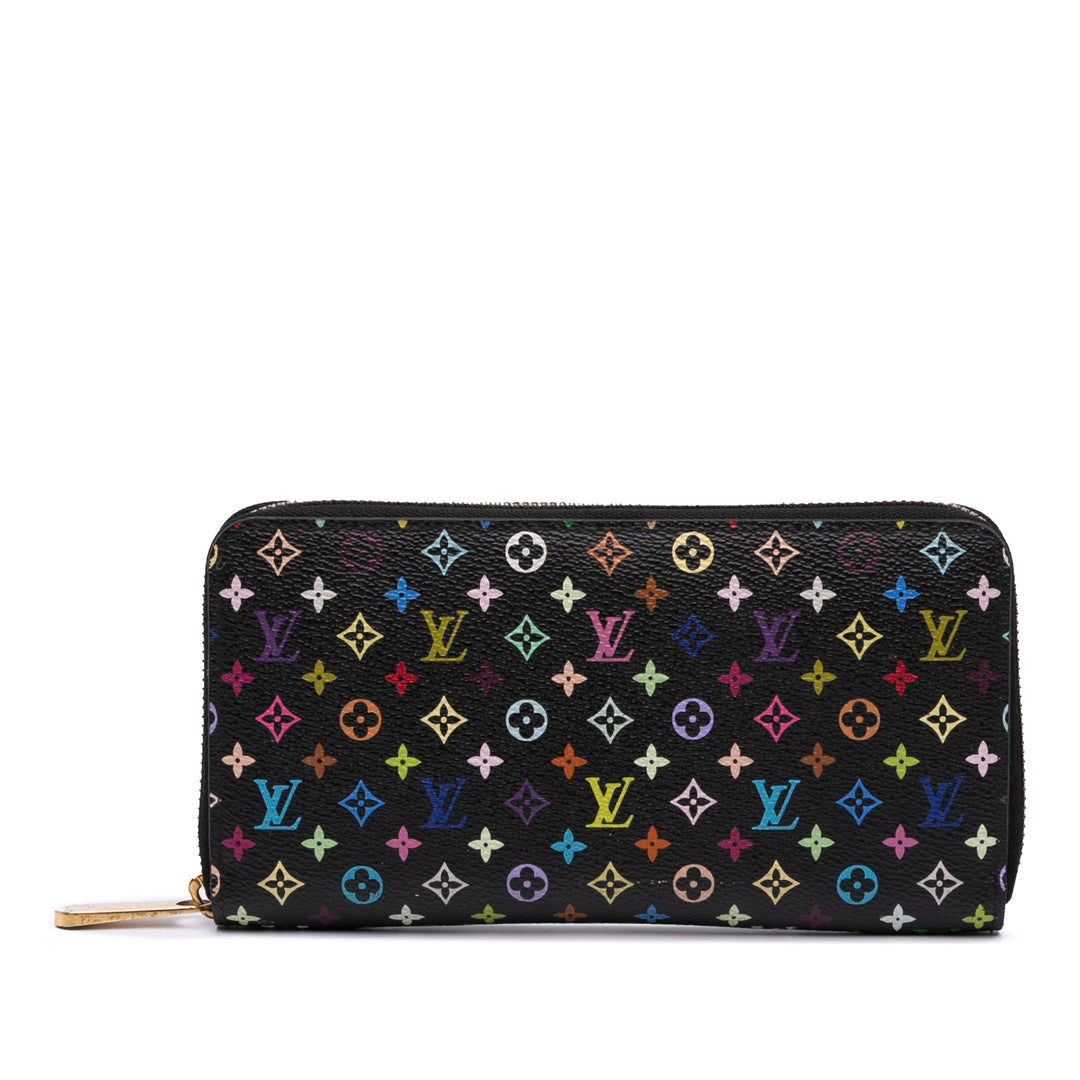 Monogram Multicolore Zippy Wallet Black - Gaby Paris
