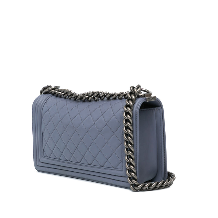 Chanel Medium Lambskin Boy Flap Purple - GABY PARIS