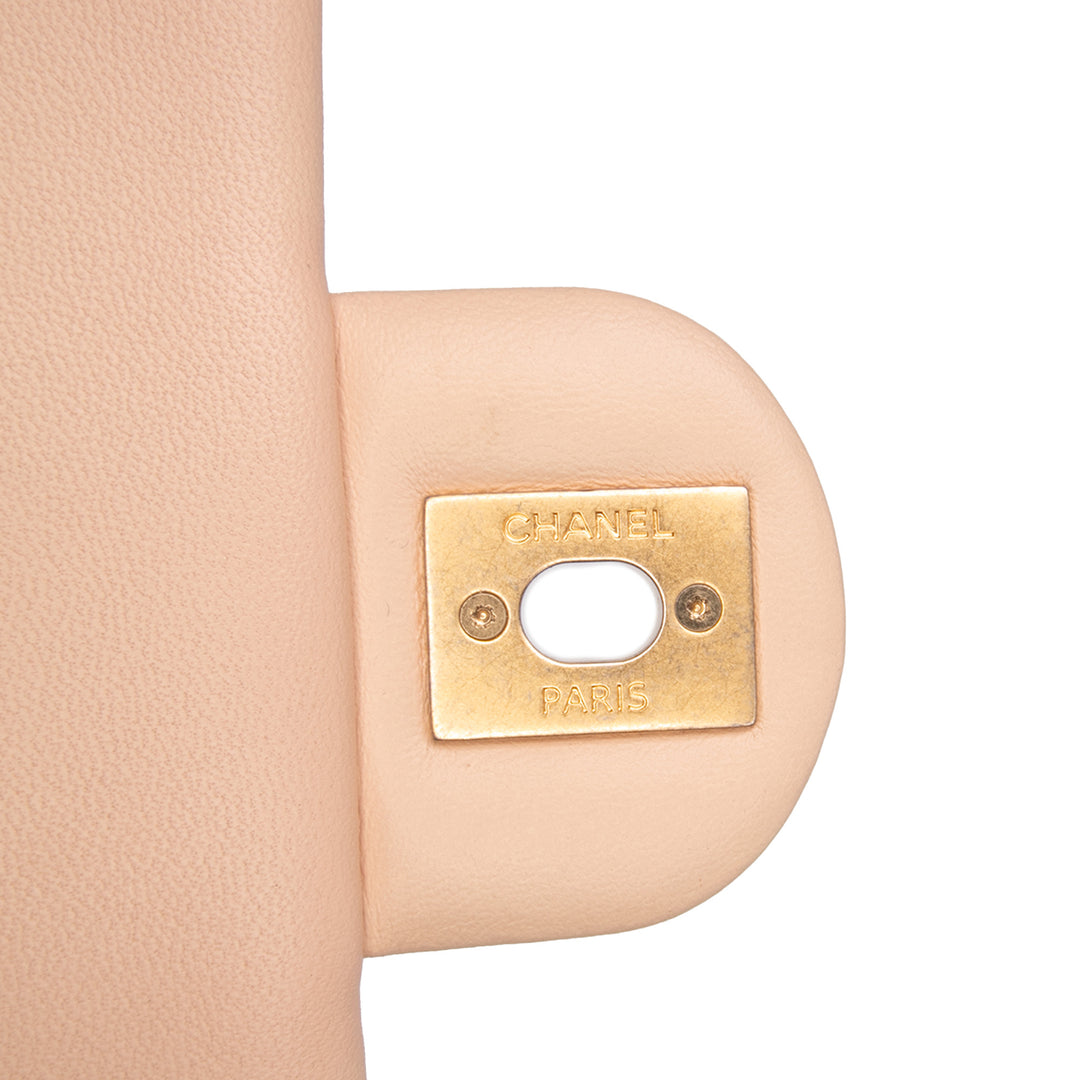 Quilted Lambskin Fancy Jewel Single Flap Brown - Gaby Paris