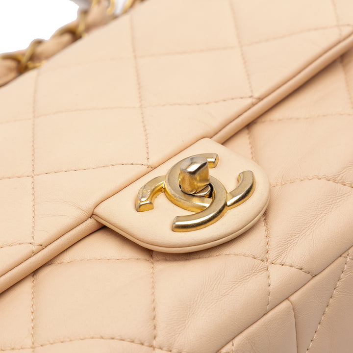 Quilted Lambskin Fancy Jewel Single Flap Brown - Gaby Paris