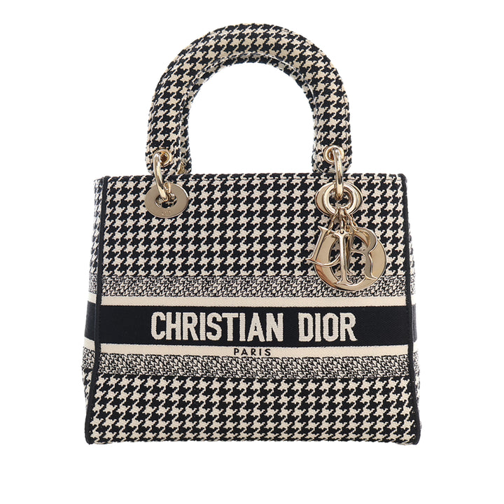 brodé Houndstooth Lady D-Lite Moyen Noir