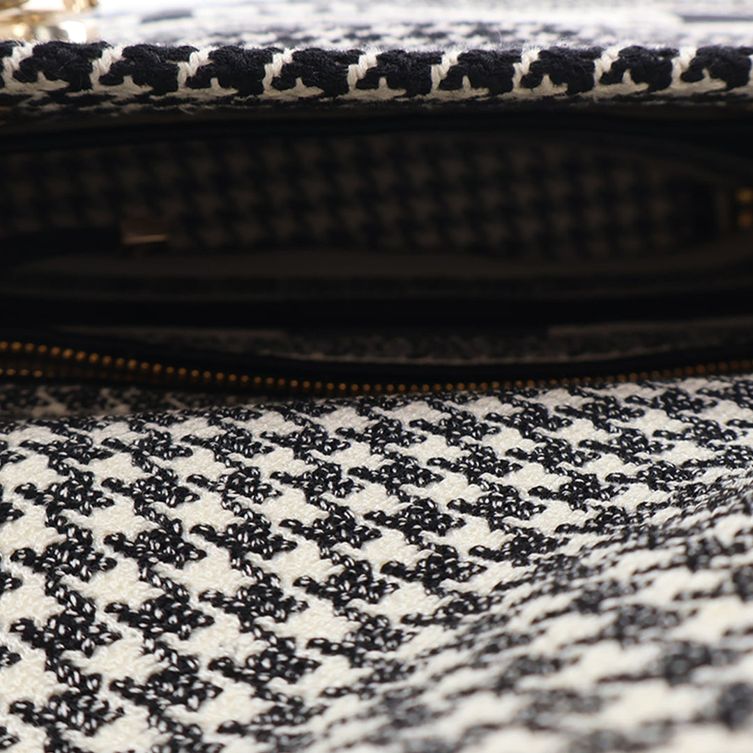 brodé Houndstooth Lady D-Lite Moyen Noir