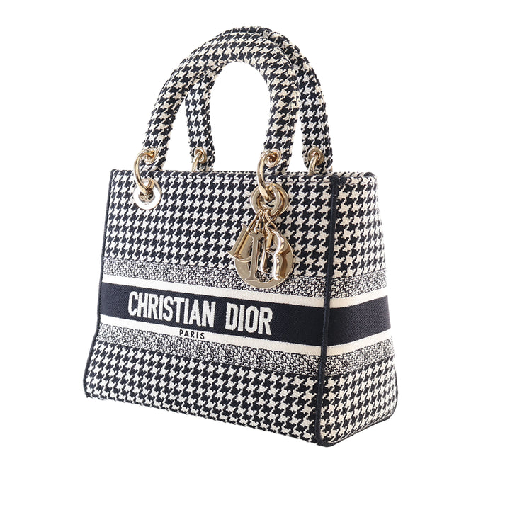 brodé Houndstooth Lady D-Lite Moyen Noir
