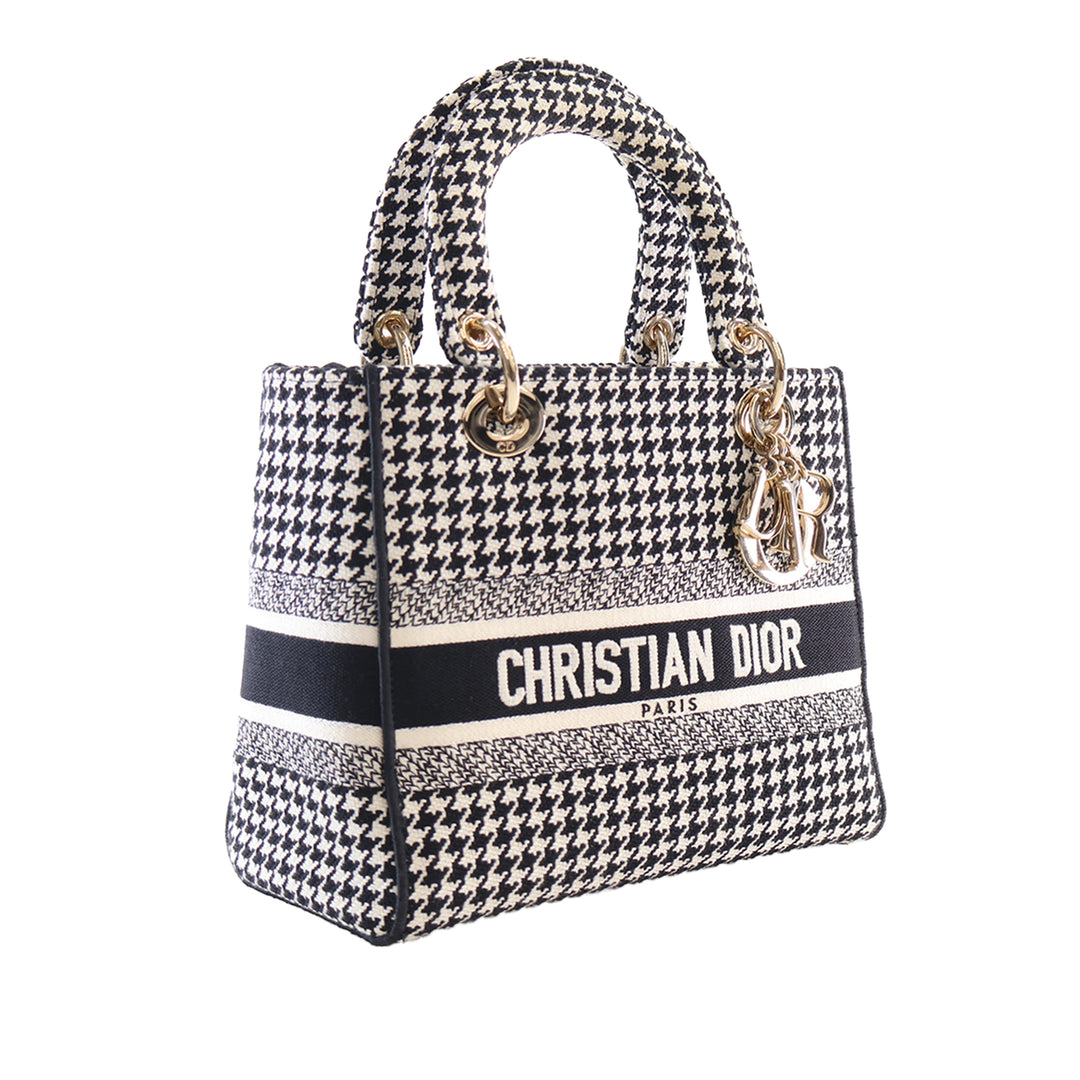 brodé Houndstooth Lady D-Lite Moyen Noir