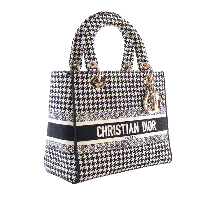 brodé Houndstooth Lady D-Lite Moyen Noir