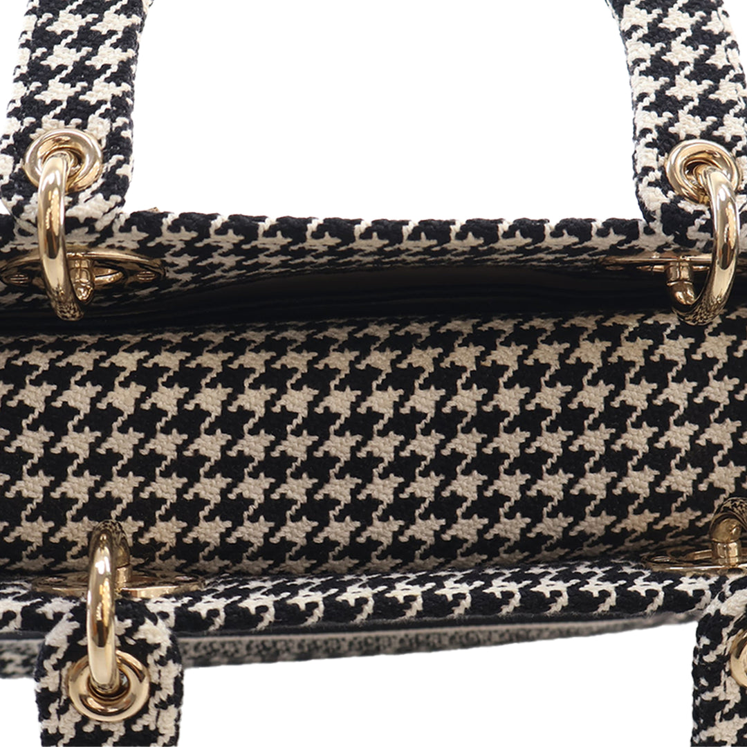 brodé Houndstooth Lady D-Lite Moyen Noir