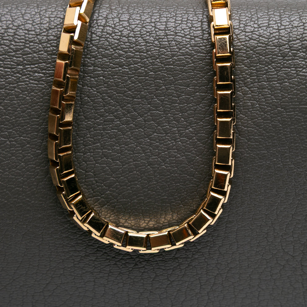 Chevre Motocross Metallic Edge Wallet on Chain Gray - Gaby Paris